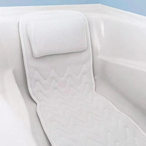 Full-body waterproof bath pillow with headrest
3D mesh ergonomic bath mattress with suction cups
Spa tub cushion for back, hips, and neck support
Comfortable bathtub pillow mat for home spa relaxation
Quick-dry bath pillow with full body support