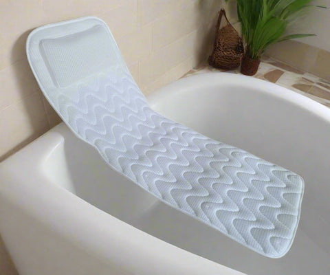 Full-body waterproof bath pillow with headrest
3D mesh ergonomic bath mattress with suction cups
Spa tub cushion for back, hips, and neck support
Comfortable bathtub pillow mat for home spa relaxation
Quick-dry bath pillow with full body support