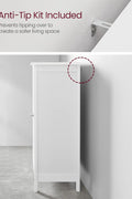 White bathroom storage cabinet with 2 adjustable MDF shelves
Floor standing bathroom organizer with clean white finish
Freestanding cabinet for bathroom, laundry or hallway
Adjustable shelf storage cabinet with modern design
White MDF floor cabinet for towels, toiletries, and home use