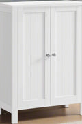 White bathroom storage cabinet with 2 adjustable MDF shelves
Floor standing bathroom organizer with clean white finish
Freestanding cabinet for bathroom, laundry or hallway
Adjustable shelf storage cabinet with modern design
White MDF floor cabinet for towels, toiletries, and home use