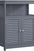 New Bathroom Storage Floor Cabinet with Double Shutter Doors – Freestanding Organizer with Shelves BBC040G01 - with | Sold by Uncle Wiener's Wholesale