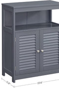 New Bathroom Storage Floor Cabinet with Double Shutter Doors – Freestanding Organizer with Shelves BBC040G01 - with | Sold by Uncle Wiener's Wholesale
