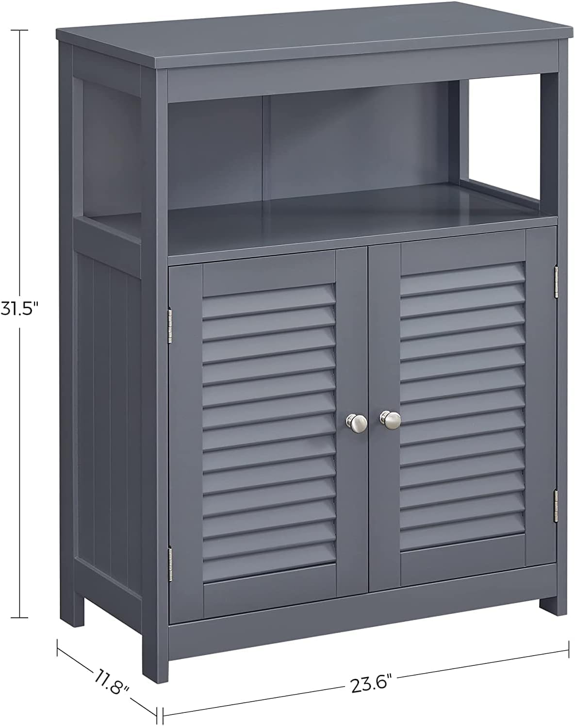 New Bathroom Storage Floor Cabinet with Double Shutter Doors – Freestanding Organizer with Shelves BBC040G01 - with | Sold by Uncle Wiener's Wholesale