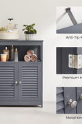 New Bathroom Storage Floor Cabinet with Double Shutter Doors – Freestanding Organizer with Shelves BBC040G01 - with | Sold by Uncle Wiener's Wholesale