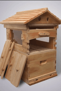 Flow Hive Langstroth Bee Hive with 7 Auto Frames - Front View

Wooden Bee Hive with Honey Flow System

Auto Flow Frames for Easy Honey Extraction

Top View of 2-Layer Langstroth Bee Hive

Honey Collection from Flow Hive Auto Frames

Disassembled View of Bee Hive Kit Components

Wooden Hive Box with Automatic Frames

Honey Frame Close-Up for Flow Extraction
