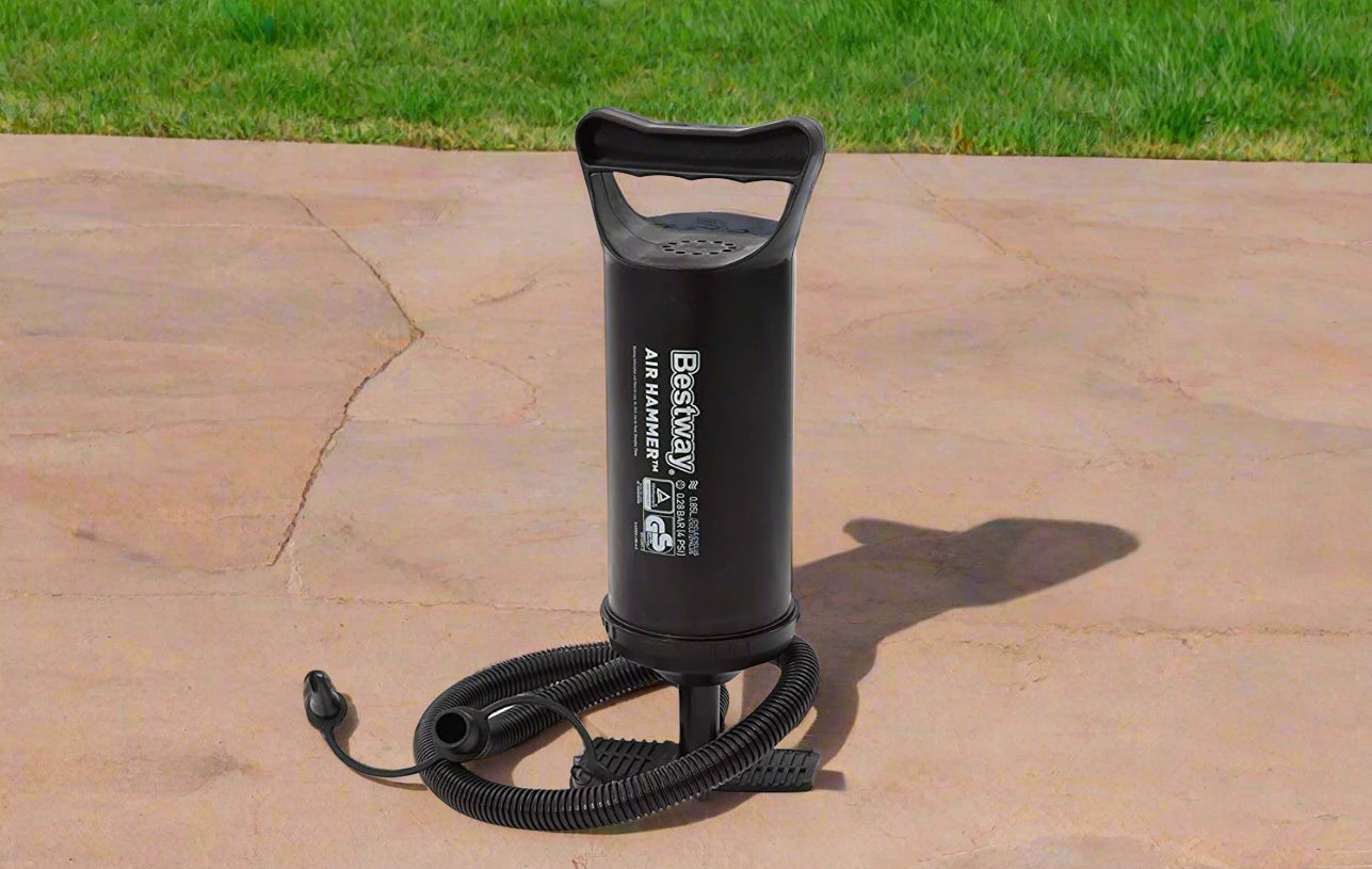 Bestway 12-Inch Air Hammer Pump – Product View
Dual-Action Manual Hand Pump with Hose
3-Valve Adapters for Inflatables – Bestway Pump
Portable Camping Hand Pump – Compact and Lightweight