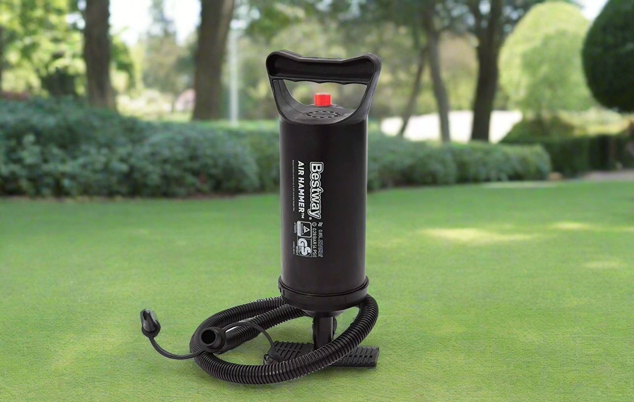 Bestway 12-Inch Air Hammer Pump – Product View
Dual-Action Manual Hand Pump with Hose
3-Valve Adapters for Inflatables – Bestway Pump
Portable Camping Hand Pump – Compact and Lightweight