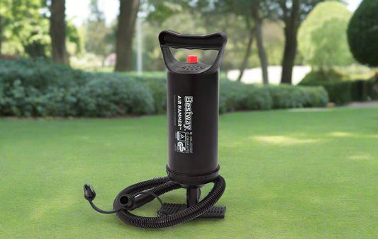 Bestway 12-Inch Air Hammer Pump – Product View
Dual-Action Manual Hand Pump with Hose
3-Valve Adapters for Inflatables – Bestway Pump
Portable Camping Hand Pump – Compact and Lightweight