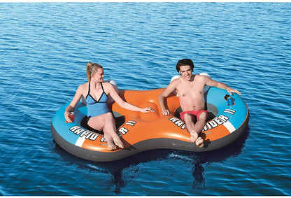 New Bestway 2 person rapid river ride tube with cooler mesh bottom 43113 - with | Sold by Uncle Wiener's Wholesale