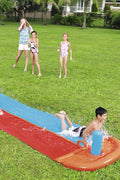 Bestway double lane water splash slide
18ft long dragstrip inflatable slide
Kids' backyard racing water slide
Bestway slide with ha ose sprayer feature