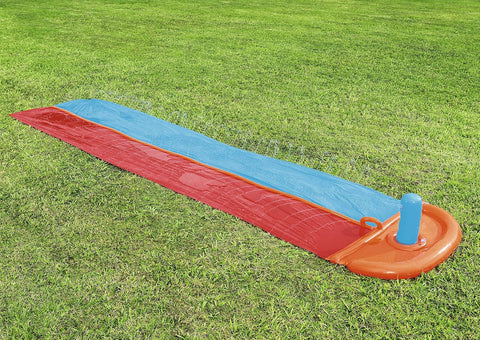 Bestway double lane water splash slide
18ft long dragstrip inflatable slide
Kids' backyard racing water slide
Bestway slide with ha ose sprayer feature