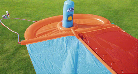 Bestway double lane water splash slide
18ft long dragstrip inflatable slide
Kids' backyard racing water slide
Bestway slide with ha ose sprayer feature