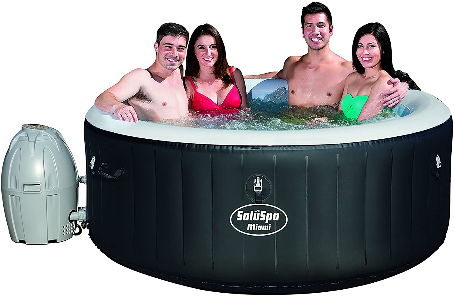 Bestway Miami Inflatable Spa – 4 person setup
Interior view of 4-person Bestway hot tub
User relaxing in Bestway Miami inflatable hot tub
Digital control panel of Bestway spa 3182021
Top-down view of Bestway 3182021 bubble spa