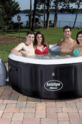Bestway Miami Inflatable Spa – 4 person setup
Interior view of 4-person Bestway hot tub
User relaxing in Bestway Miami inflatable hot tub
Digital control panel of Bestway spa 3182021
Top-down view of Bestway 3182021 bubble spa