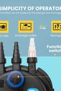 Bestway CPF250 Pond Filter Pump front view
Black UV-C light aquarium pump with dual filters
Bestway 10,000 L/h pond filter system top view