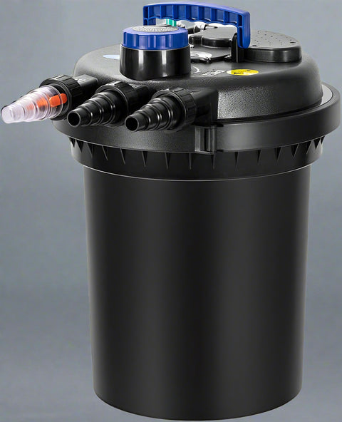Bestway CPF250 Pond Filter Pump front view
Black UV-C light aquarium pump with dual filters
Bestway 10,000 L/h pond filter system top view
