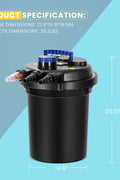 Bestway CPF250 Pond Filter Pump front view
Black UV-C light aquarium pump with dual filters
Bestway 10,000 L/h pond filter system top view