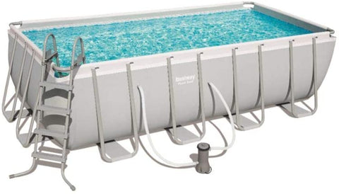 Bestway Steel Pro Max 16' x 8' x 48" Rectangular Above Ground Pool Set with Pump and Ladder
