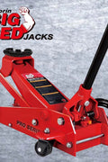 Big Red Steel Floor Jack – 2 Ton Hydraulic Lift Tool
Low Profile Red Garage Jack – Model T83502
Hydraulic Car Jack with Pedal and Casters
Heavy-Duty Vehicle Jack – Wide Base Support
Close-Up of Floor Jack Casters and Lifting Arm
