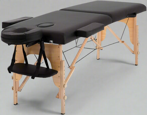 84-Inch Black Folding Massage Table with Carrying Case – Model MTT2