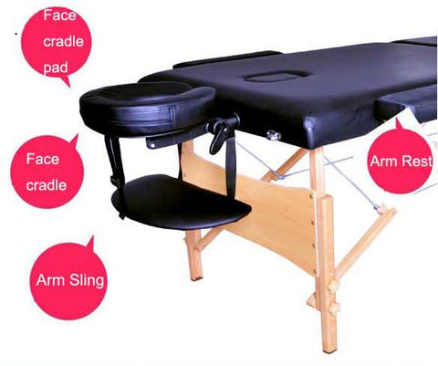 84-Inch Black Folding Massage Table with Carrying Case – Model MTT2