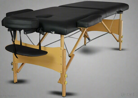 84-Inch Black Folding Massage Table with Carrying Case – Model MTT2