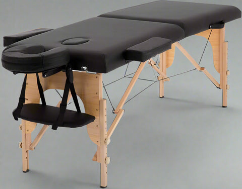 84-Inch Black Folding Massage Table with Carrying Case – Model MTT2