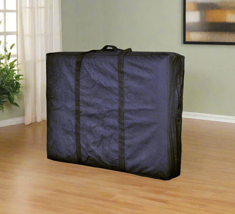 Black 2-Section 84 Inch Folding Wood Massage Table with PU Surface – Model MT84242 – Includes Carry Case