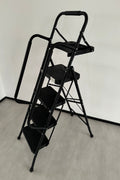 New Black 4 & 5 Step Ladder with Handrails – Heavy - Duty Steel with Tool Tray & Platform - with 4 - Step Ladder with Handrails & Tool Caddy | Sold by Uncle Wiener's Wholesale