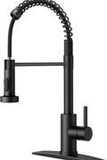 New Black Faucet Pull Down Sprayer Kitchen Sink – Matte Stainless Steel | SKU: 830556 - with | Sold by Uncle Wiener's Wholesale