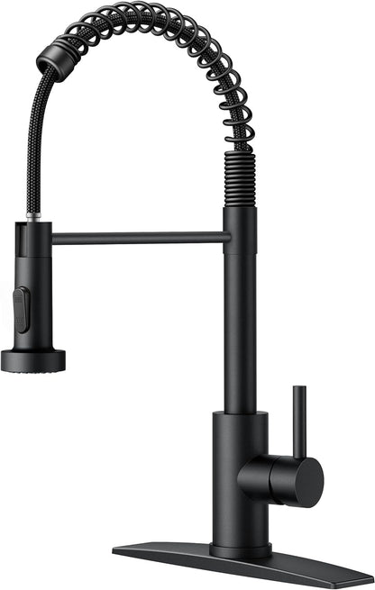 New Black Faucet Pull Down Sprayer Kitchen Sink – Matte Stainless Steel | SKU: 830556 - with | Sold by Uncle Wiener's Wholesale