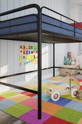 “Black metal loft bed with built-in ladder and guardrails”

“Space-saving loft bed frame for kids and teens”

“Durable steel loft bed with safety rails and ladder access”