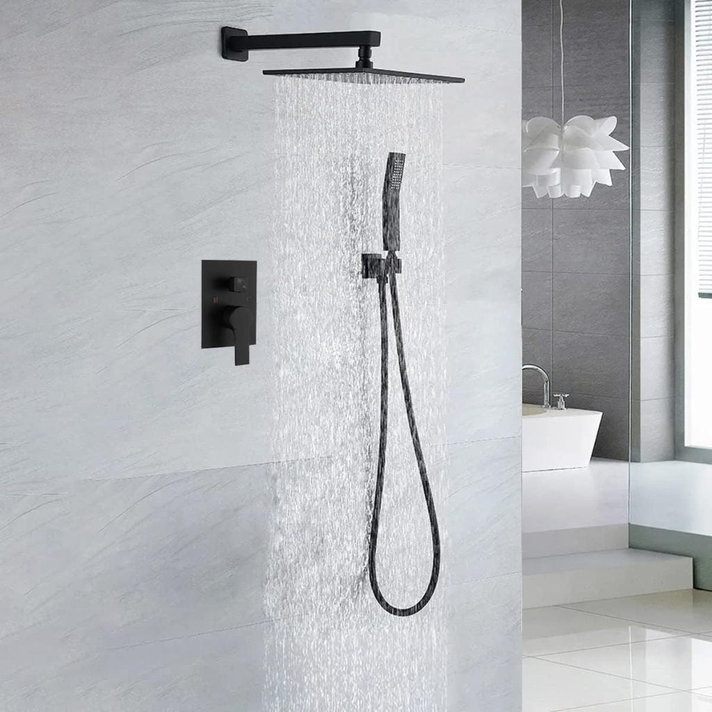 New Black Matte Rainfall Shower System Combo – Modern Luxury Bathroom Shower Panel 814204 - with | Sold by Uncle Wiener's Wholesale