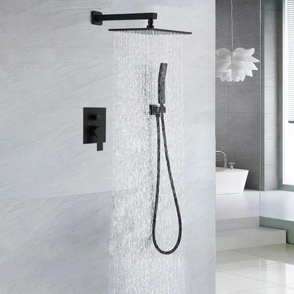 New Black Matte Rainfall Shower System Combo – Modern Luxury Bathroom Shower Panel 814204 - with | Sold by Uncle Wiener's Wholesale