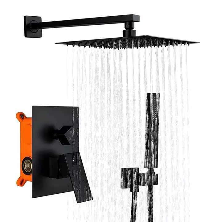 New Black Matte Rainfall Shower System Combo – Modern Luxury Bathroom Shower Panel 814204 - with | Sold by Uncle Wiener's Wholesale