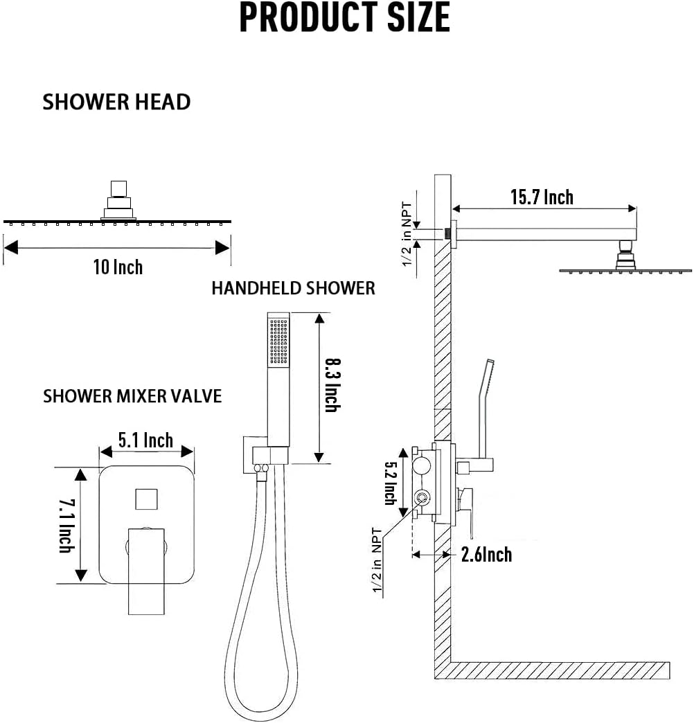 New Black Matte Rainfall Shower System Combo – Modern Luxury Bathroom Shower Panel 814204 - with | Sold by Uncle Wiener's Wholesale