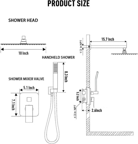New Black Matte Rainfall Shower System Combo – Modern Luxury Bathroom Shower Panel 814204 - with | Sold by Uncle Wiener's Wholesale