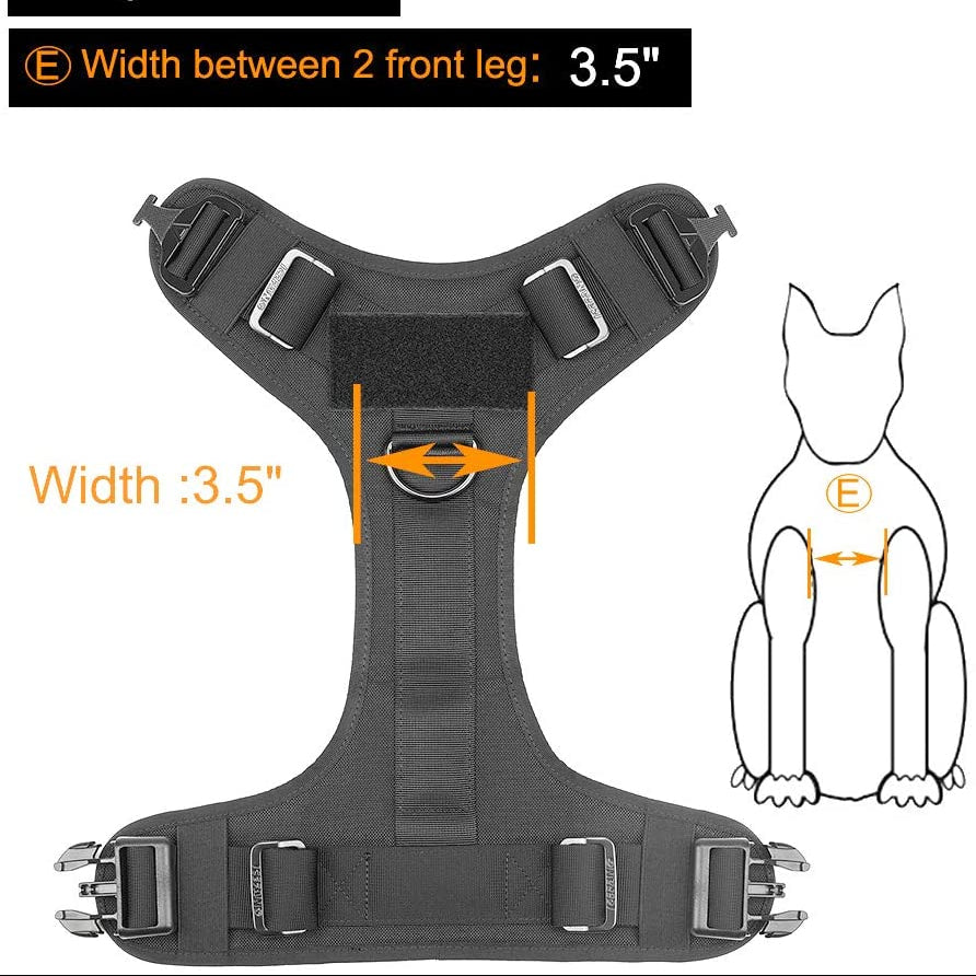 New Black Tactical Dog Harness & Leash Set – No - Pull, Adjustable K9 Vest with Handle & Molle System - with Large | Sold by Uncle Wiener's Wholesale