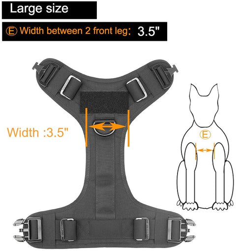 New Black Tactical Dog Harness & Leash Set – No - Pull, Adjustable K9 Vest with Handle & Molle System - with Large | Sold by Uncle Wiener's Wholesale