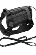 New Black Tactical Dog Harness & Leash Set – No - Pull, Adjustable K9 Vest with Handle & Molle System - with Medium | Sold by Uncle Wiener's Wholesale