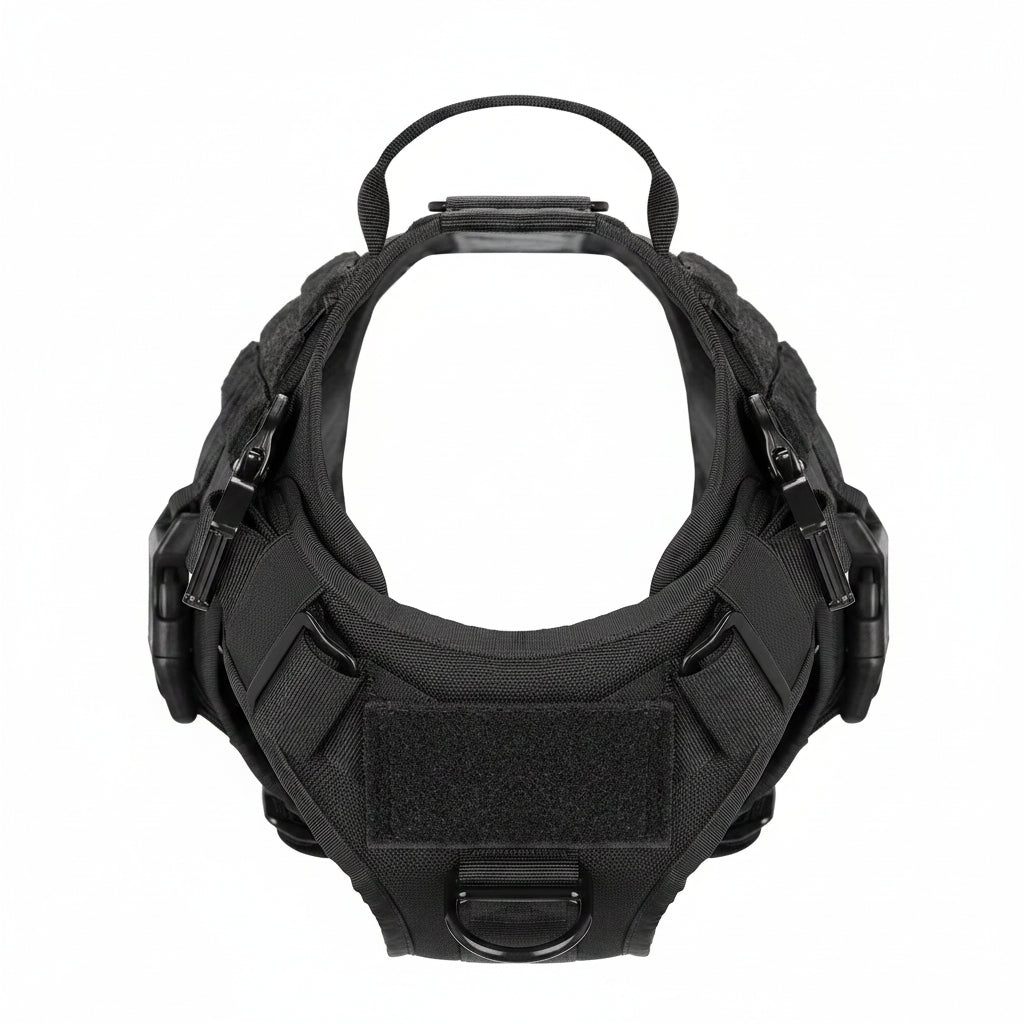 New Black Tactical Dog Harness & Leash Set – No - Pull, Adjustable K9 Vest with Handle & Molle System - with Large | Sold by Uncle Wiener's Wholesale