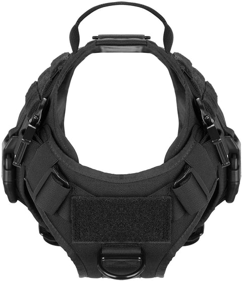 New Black Tactical Dog Harness & Leash Set – No - Pull, Adjustable K9 Vest with Handle & Molle System - with Large | Sold by Uncle Wiener's Wholesale