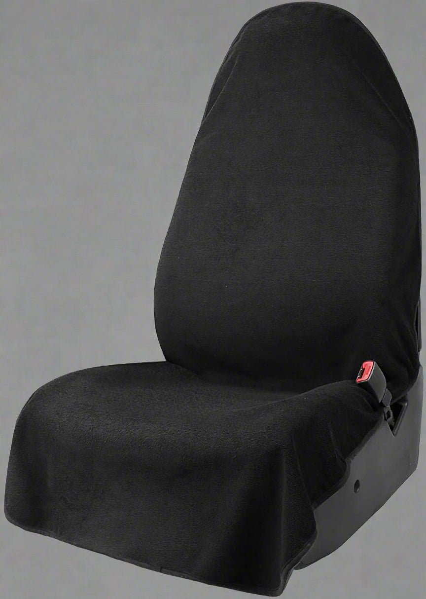 Black Waterproof Car Seat Cover with Anti-Slip Backing – Universal Fit for Front Seats