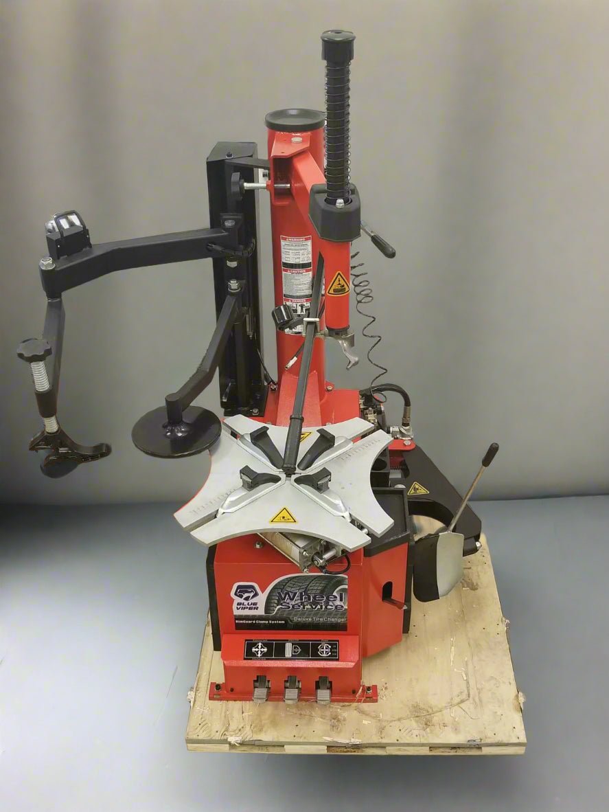 Blue Viper FT350 Tire Changer with Swing Arm Assist

Deluxe Tire Machine with Bead Blaster Inflation System

Run-Flat and Low-Profile Tire Changer – Blue Viper FT350

Heavy Duty Tire Changer for Professional Auto Shops