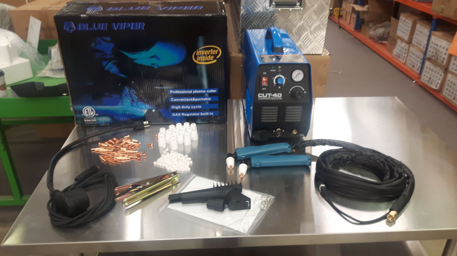 NEW Blue Viper Dual Voltage Plasma Cutter Set + Consumables 110V/220V – CUT40N - with | Sold by Uncle Wiener's Wholesale