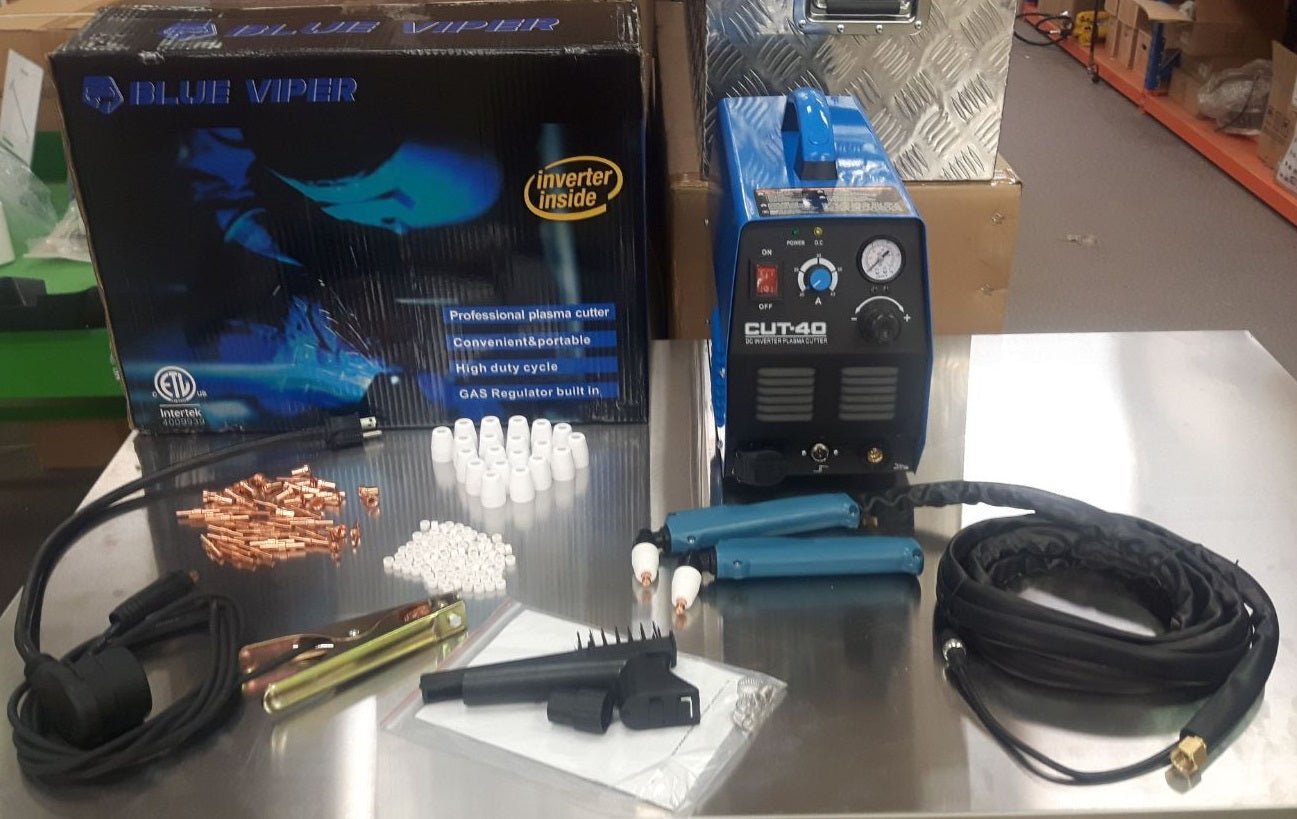NEW Blue Viper Dual Voltage Plasma Cutter Set + Consumables 110V/220V – CUT40N - with | Sold by Uncle Wiener's Wholesale