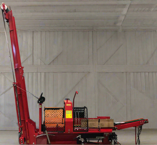 Blue Viper Firewood Processor – Full Trailer Setup
BVFP Model – STIHL Bar Saw Firewood Cutting System
Hydraulic Log Conveyor on Blue Viper Processor
Rear View of Blue Viper BVFP Wood Processor Trailer