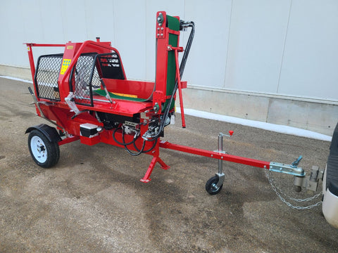 Blue Viper Firewood Processor – Full Trailer Setup
BVFP Model – STIHL Bar Saw Firewood Cutting System
Hydraulic Log Conveyor on Blue Viper Processor
Rear View of Blue Viper BVFP Wood Processor Trailer