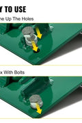Green tractor bucket tie-down plate with grab hooks and D-rings
Kit mounted on loader bucket
All hardware included in tie-down kit
Yellow version of the tie-down plate
Product with tools and bolts laid out