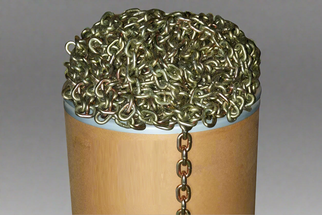 Bulk Grade 70 Transport Chain Barrels – DOT Stamped 5/16, 3/8, and 1/2 Inch Sizes for Towing and Rigging